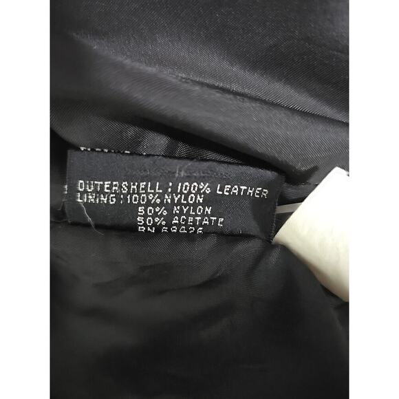 Wilson's‎ Leather Experts Black Leather Shawl Collar Retro Jacket Men's XL 90s - Picture 7 of 9